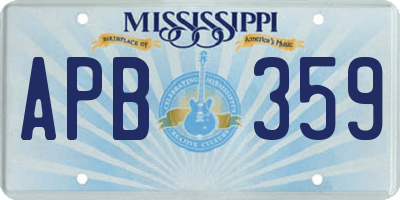 MS license plate APB359