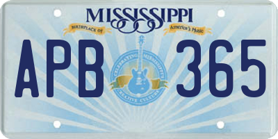 MS license plate APB365