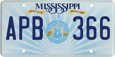 MS license plate APB366