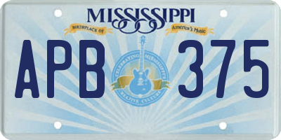 MS license plate APB375