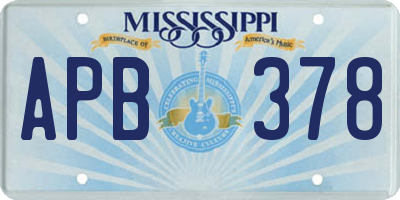 MS license plate APB378