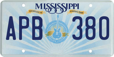 MS license plate APB380