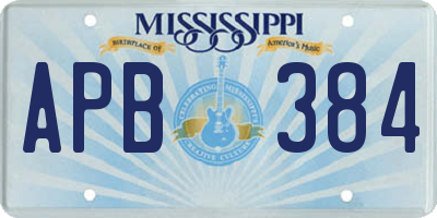 MS license plate APB384