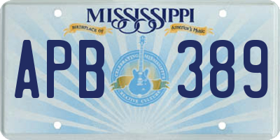 MS license plate APB389