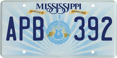 MS license plate APB392