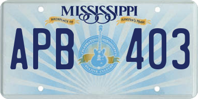 MS license plate APB403