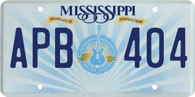 MS license plate APB404