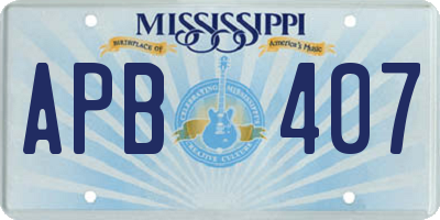 MS license plate APB407