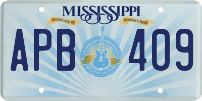 MS license plate APB409