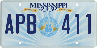 MS license plate APB411