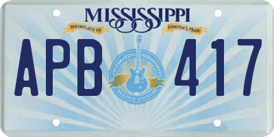 MS license plate APB417