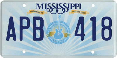 MS license plate APB418
