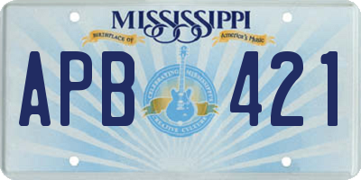 MS license plate APB421