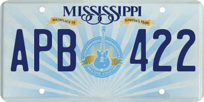 MS license plate APB422