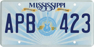 MS license plate APB423
