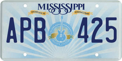MS license plate APB425