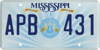 MS license plate APB431