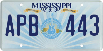 MS license plate APB443