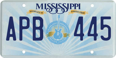 MS license plate APB445