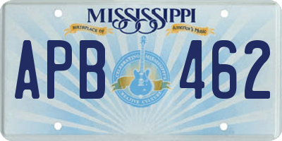 MS license plate APB462
