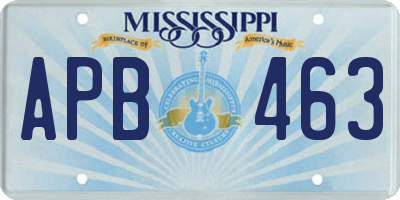 MS license plate APB463