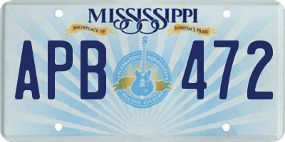MS license plate APB472