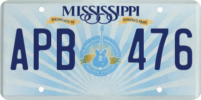 MS license plate APB476