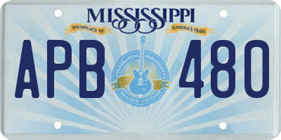 MS license plate APB480