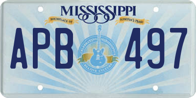 MS license plate APB497