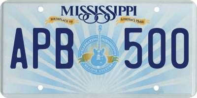MS license plate APB500