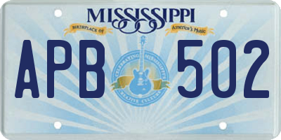 MS license plate APB502