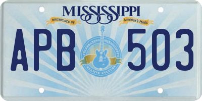 MS license plate APB503