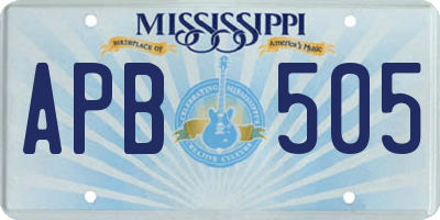 MS license plate APB505