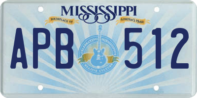 MS license plate APB512