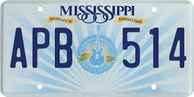 MS license plate APB514