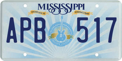 MS license plate APB517
