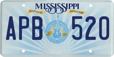 MS license plate APB520