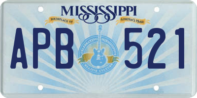 MS license plate APB521