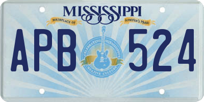 MS license plate APB524