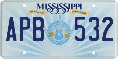 MS license plate APB532