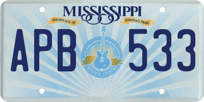 MS license plate APB533