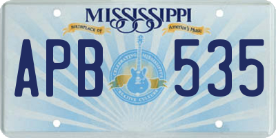 MS license plate APB535