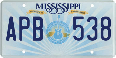 MS license plate APB538