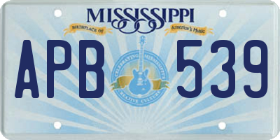 MS license plate APB539