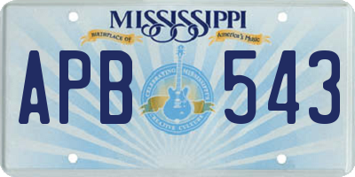 MS license plate APB543