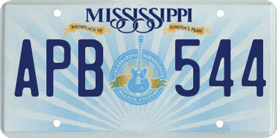 MS license plate APB544