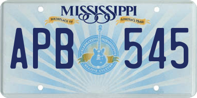 MS license plate APB545