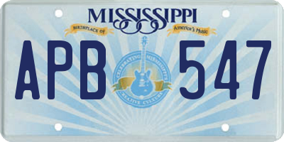 MS license plate APB547