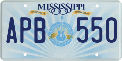 MS license plate APB550