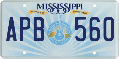 MS license plate APB560